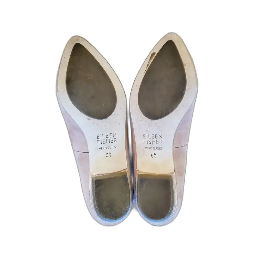 Eileen Fisher Pointed Flat Shoes Nude Quiet Luxury Comfort 5.5 VGUC